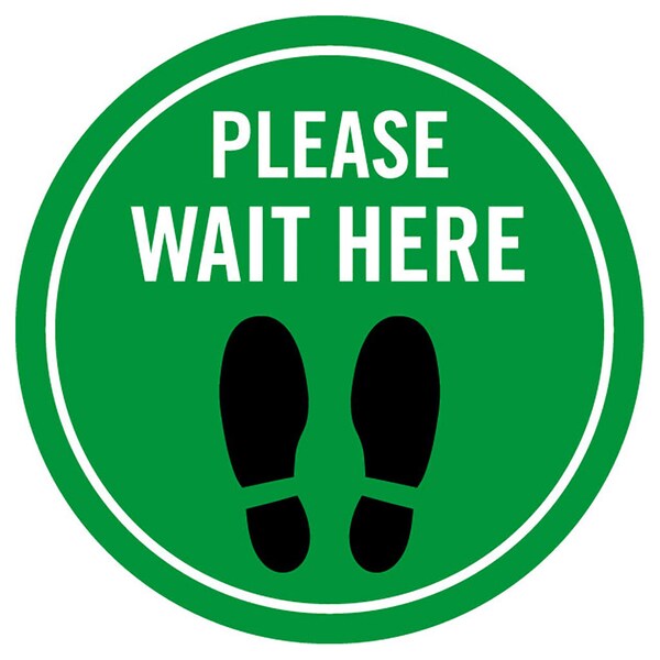 Identity Group Please Wait Here w/ Feet, Green, 15" 8495XGR